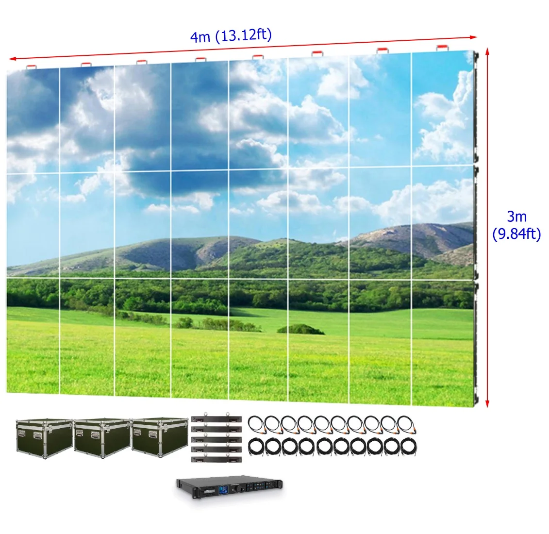 12 Square Meter Indoor Rental LED Display P1.953 1.9mm LED Rental Screen High Resolution with Excellent Visibility