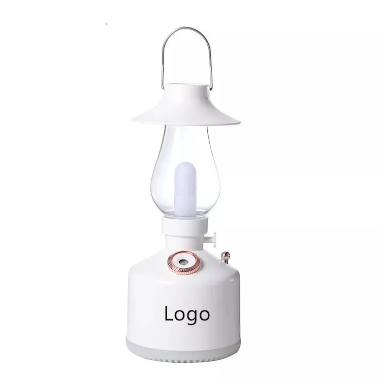 Air Humidifier with LED Light Camping Lamp Aromatherapy Diffuser USB Chargeable Retro Kerosene Lamp Humidificador