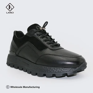 LANCI Sneakers Suppliers From China High Quality Genuine Leather Shoes for Men Fashionable Walking Shoes