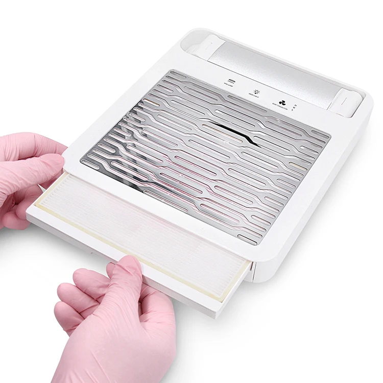Touch Screen Professional Nail Cleaner Dust Extractor Strong Suction Dust Collector and Nail Lamp Light
