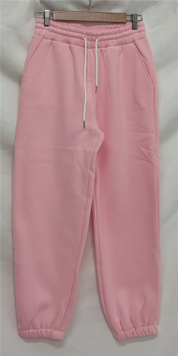 Luluxixiyaya Cotton Fleece Thick Top Oversize Hoodie Pink Jogger Set ...
