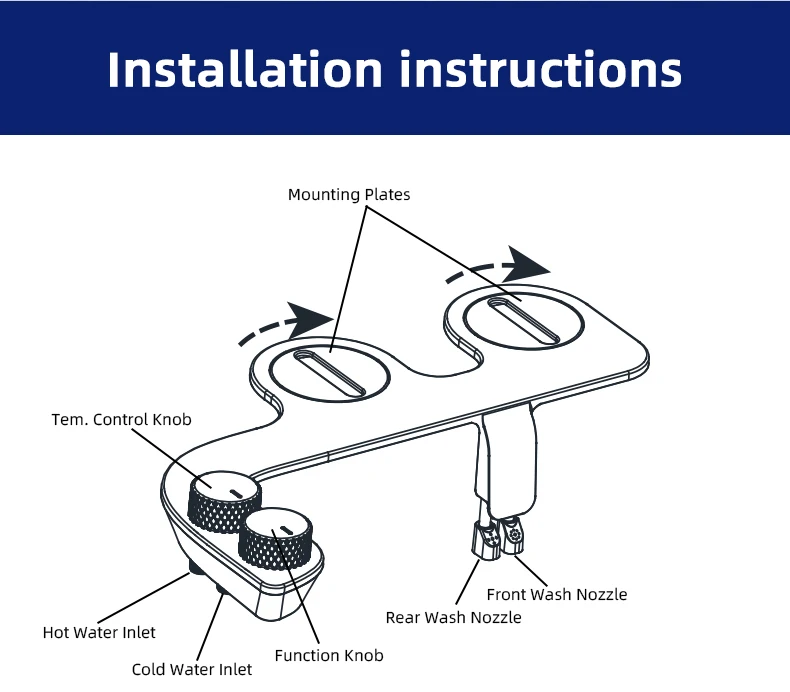 Custom Manual Non Electric Bidet Attachment, Good Price Cold and Hot Water Bidet Toilet Seat, Buy Luxe Home Bidet Sprayer manufacture