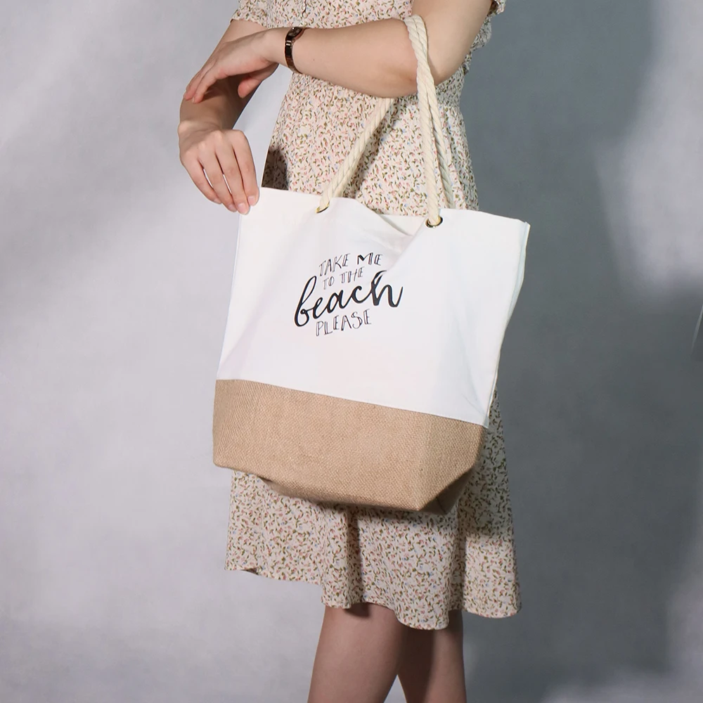 Bolso de lona de algodón con estampado personalizado, bolsa de