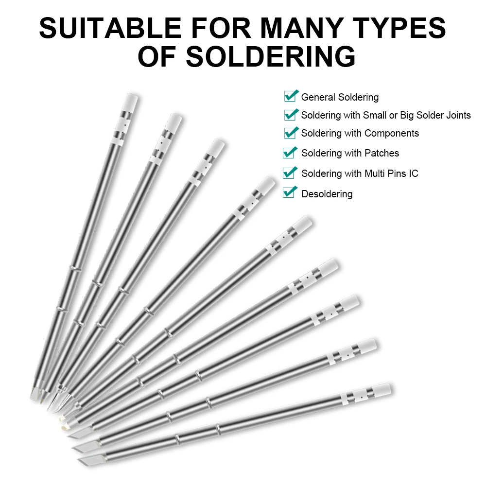 Stainless Steel Material Lead Free Environment-friendly High Anti-oxidation 14 Types T12 Series Solder Tips