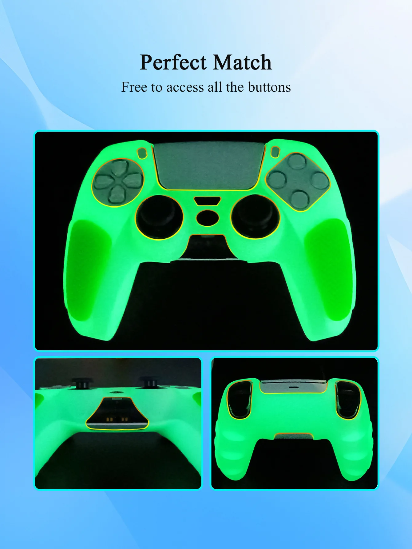 Soft Touching Cases ForPS5 Gaming Controller Silicone Cover Accessories Protection Night Light Shockproof Cover factory