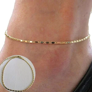 Handmade 18K Gold Brass Anklet Chain New Design Fashion Jewelry Findings Metal Material