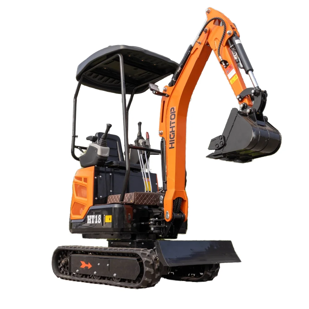 HIGHTOP HTY18 мини гусеничар с ковш 1 тона 2 тона 3 тона Mirco Pelle малка хидравлична копаеща машина