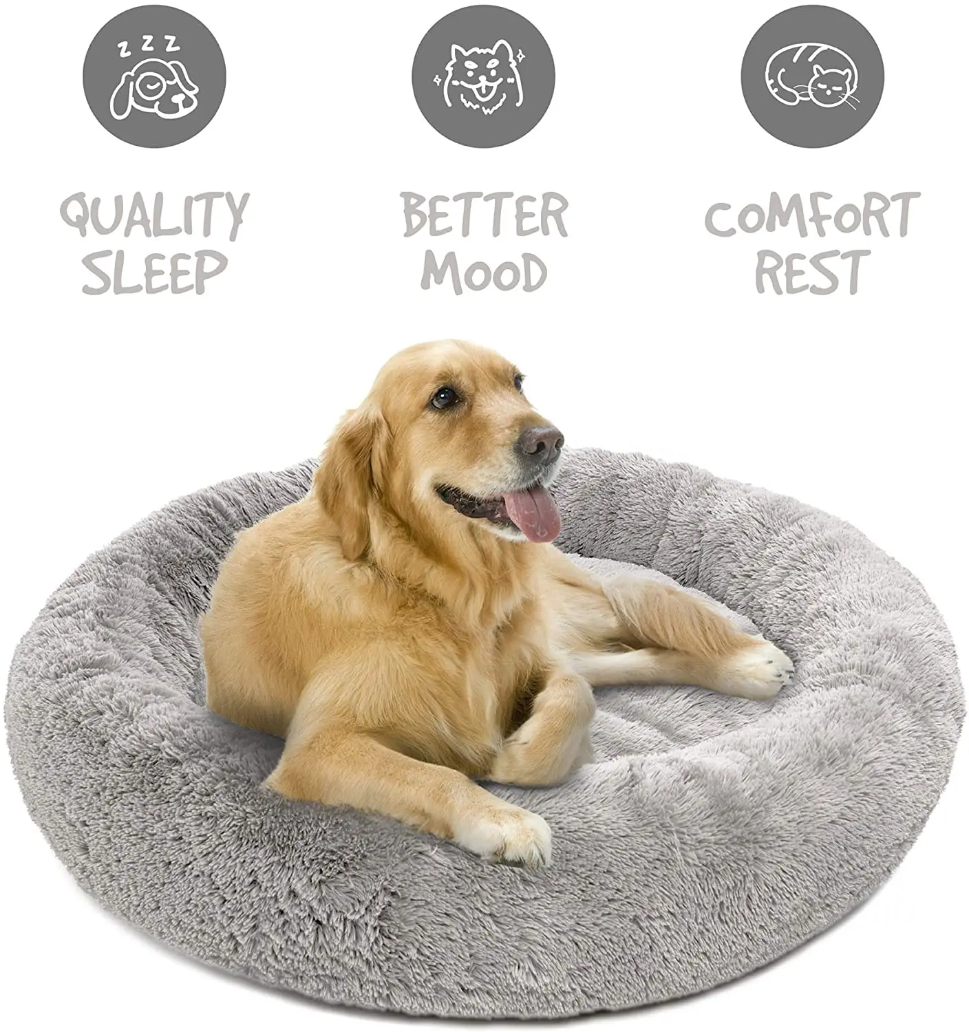Manufacturer Wholesale Dog Bed Fluffy Donut Cat Kitten Dog Donut Bed
