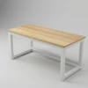 Walnut Desktop +White Steel Frame