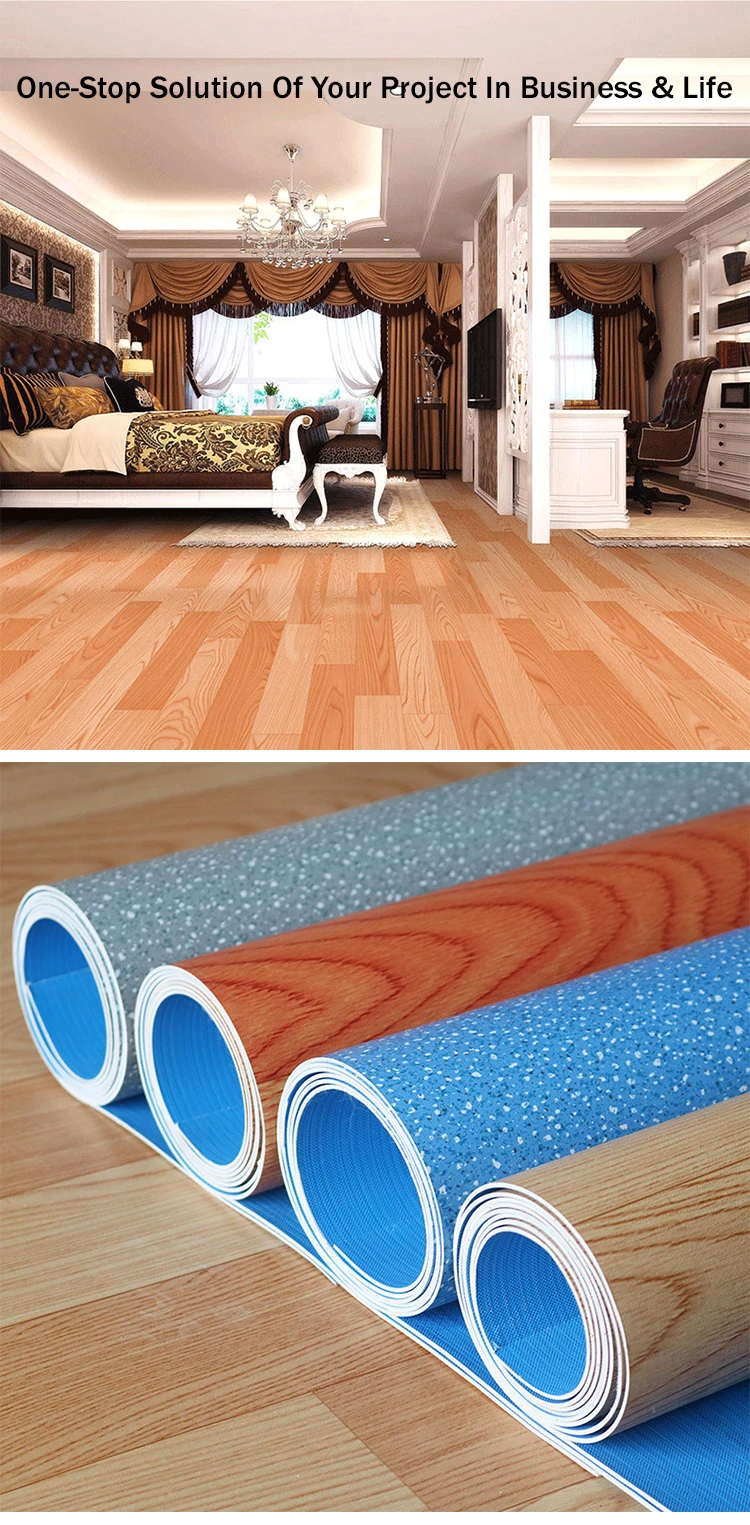 High Quality 2m 20m Sky Blue Natural Piso Antistatic Resilient Pvc