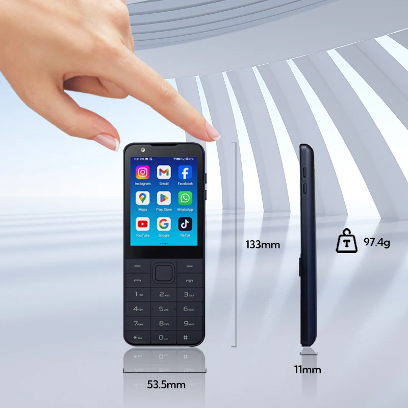 Telemóvel TIQ MINI M5S Dual SIM, 3+32GB, Android 13, Tela 2.8