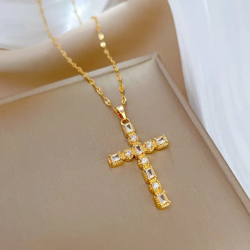 Cross Diamond Necklace Women