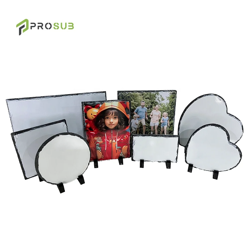 Prosub Wholesale Sublimation Blanks Rock Slate Picture Frames Various Shape Sizes Diy Custom Photo Frame Sublimation Slates