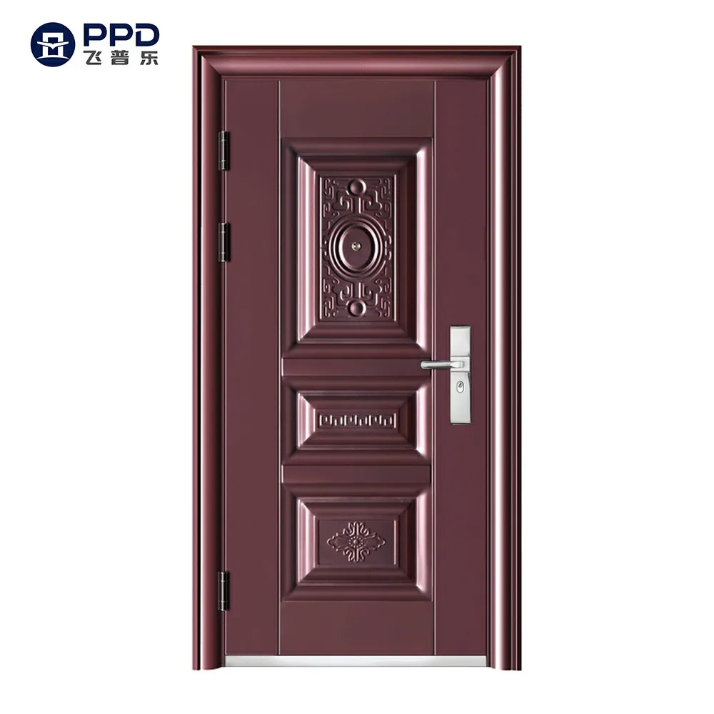 PPD Modern Style Factory Price Metal Security Door Exterior Security Entry Door