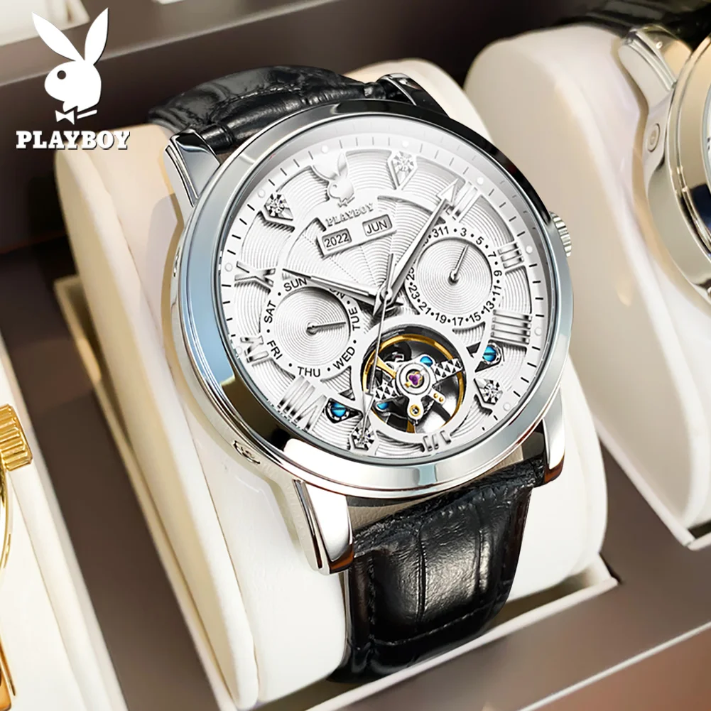 【美品】PLAYBOY プレイボーイ　電池新品　クォーツ 時計 レザーベルト Yahoo!オークション - 正規品 PLAYBOY プレイボーイ 腕時計