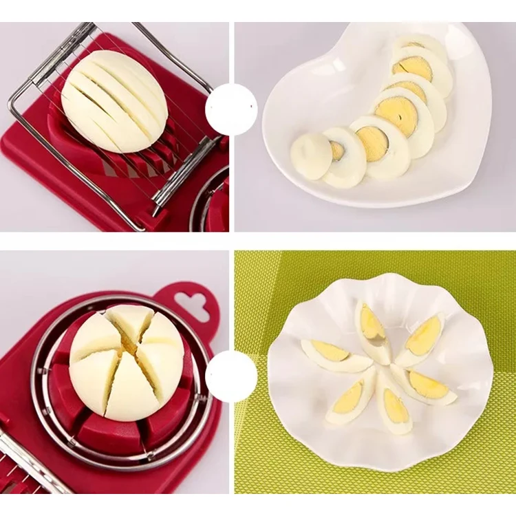 2025 Hot Selling Kitchen Accessories 2 in 1 Egg Slicer Stainless Steel Egg Cutter aperçu 5
