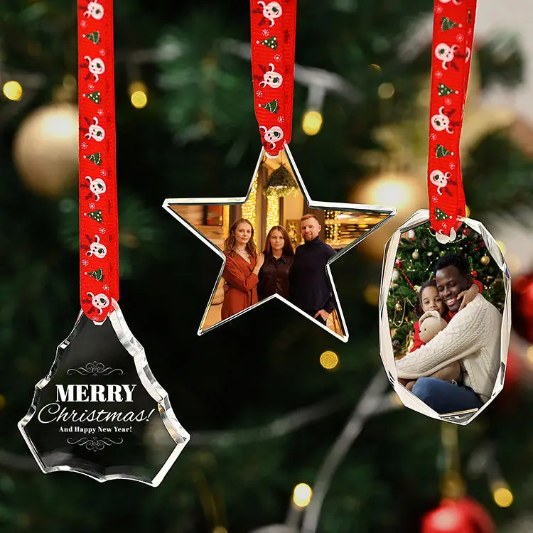 Pendentifs de Noël en Gros Accessoires en Verre Pendus Décoration en Verre en Forme d'Arbre de Noël