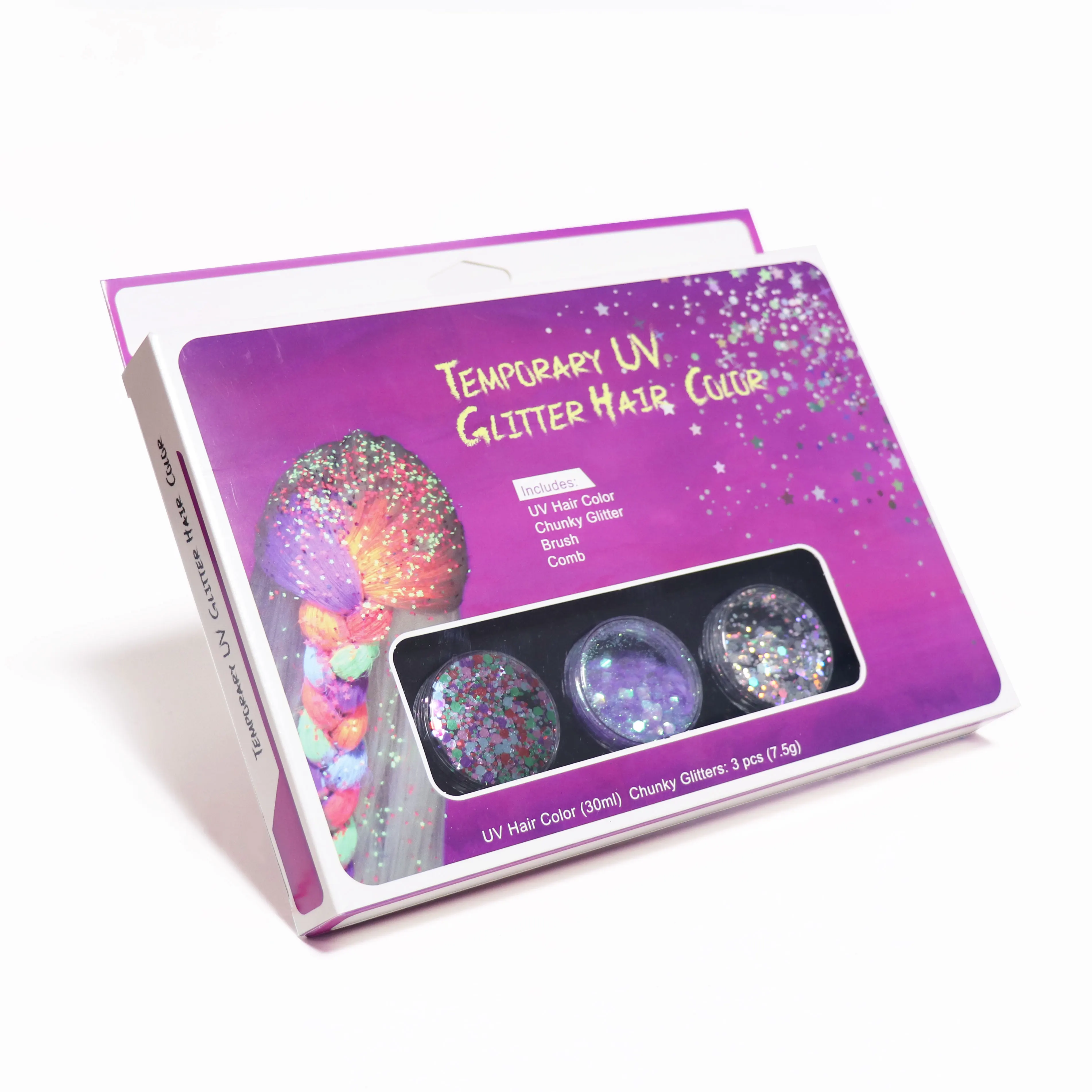 Uv Chunky Glitter Hair Gel,Glow In The Dark Hair Cream With Chunky