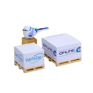 For Business Office Hospital Custom Logo Printed Sticky Notes Block Paper Cube Sticky Notes with Wooden Pallet