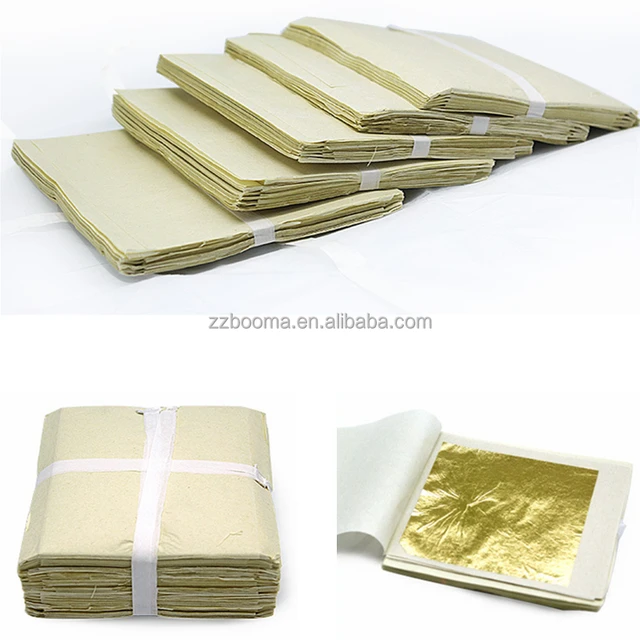 24K Gold Leaf Edible Gold Foil Sheets for Cake Deco Arts Craft Paper  Painti@^C