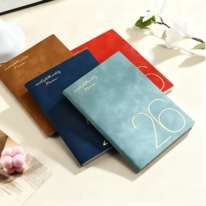 Factory Wholesale 2026 A5 Hardcover Planner Notebooks Weekly and Monthly Thread Sewing Bound Labeled Office Planner
