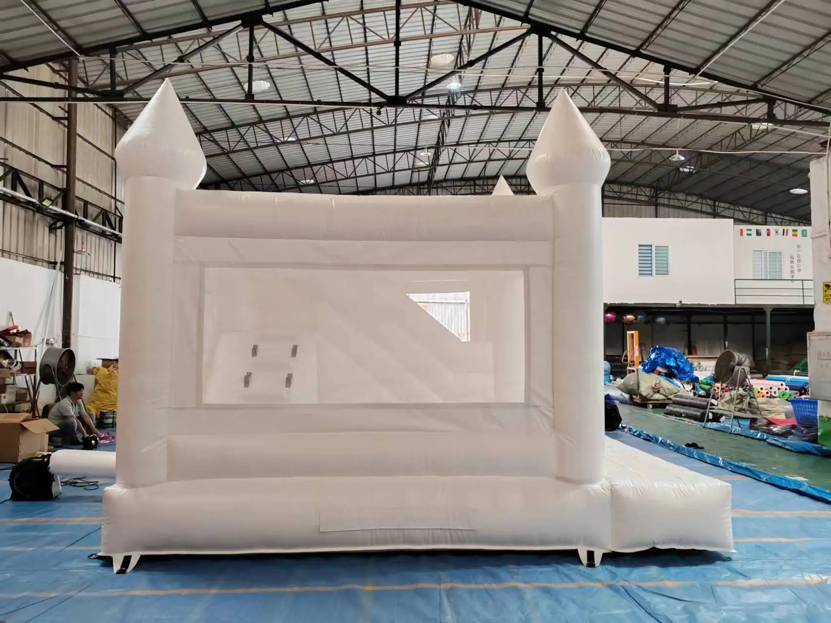 Commercial Inflatable Trampoline Wedding White Castle Unisex Bounce Bed