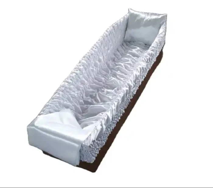 SL24 Funeral Textile Satin Fabric Casket Accessories Interior Decoration Coffin Interior and Pillow Set
