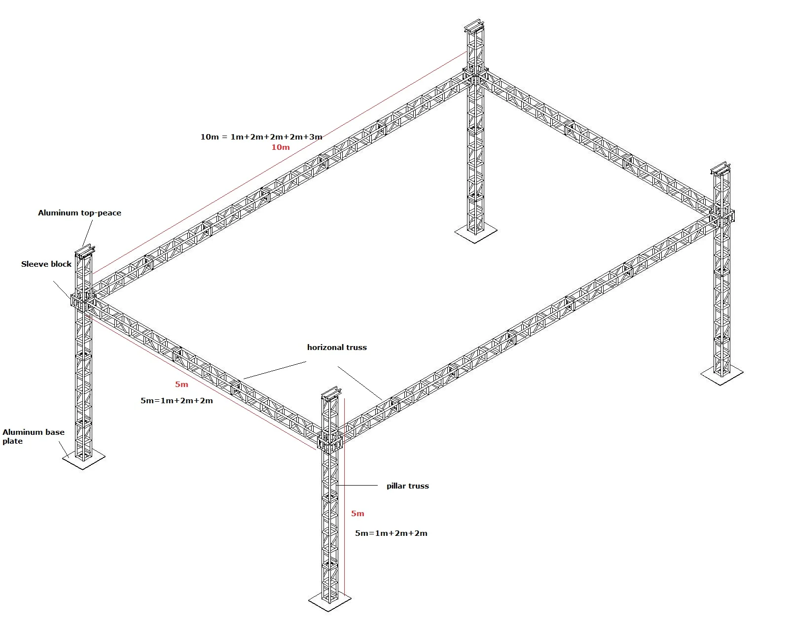 Aluminum Outdoor Event Truss System Concert Roof Truss For Hanging ...