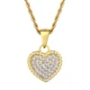 gold rope chain+Gold full heart pendant