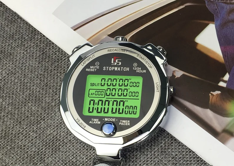 Metal Stopwatch 100 200 Track Large Screen Track Running Watch Glowin