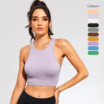 Women Sports Tank Tops Racer-back Shockproof Slim Fit Yoga Bra Fitness Workout Gym Sexy Bra Gym Crop Top