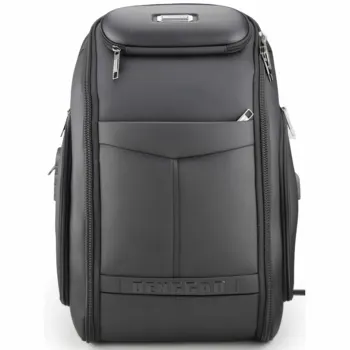 Denggao 18 inch custom logo waterproof leather membrane material casual sports outdoor men's work travel laptop backpack