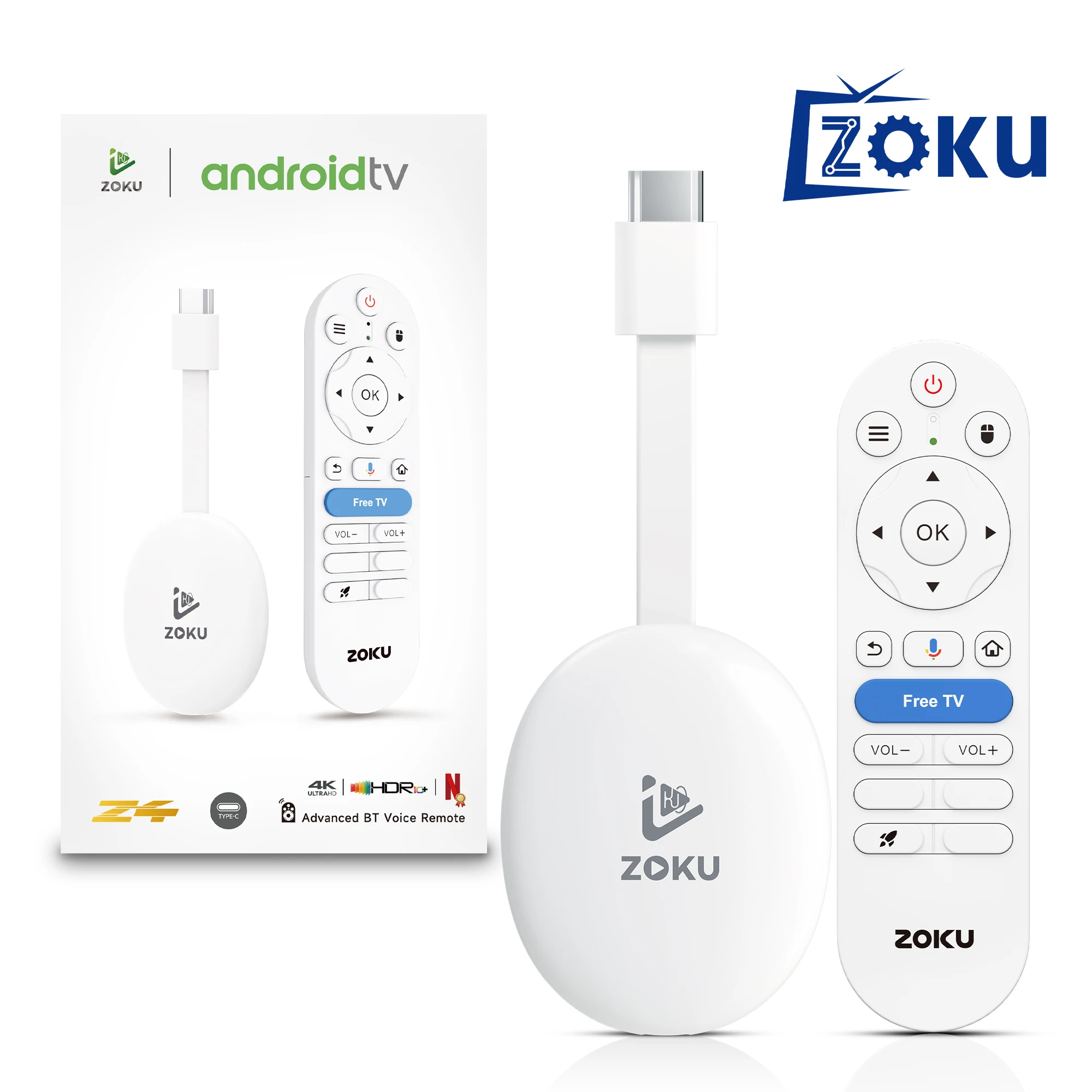ZOKU Z4 TV Stick with Android 14 - 2GB RAM, 16GB ROM
