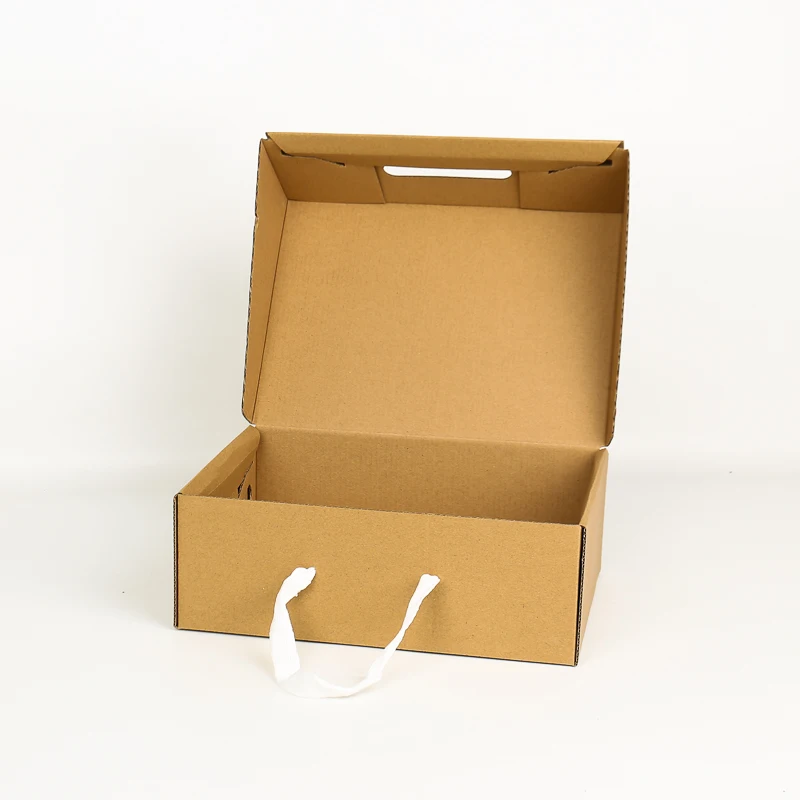 Factory Reusable Corrugated Box Flip Shoes Box Kraft Paper Box for Express Delivery Folding Men's and Women's Shoes