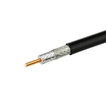 Fléksibel RG8X Coaxial Cable Single Shielded kalawan jaket PVC Hideung