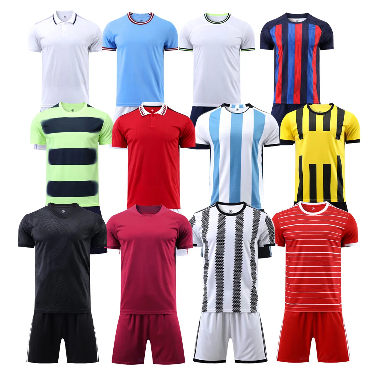 Wholesale Sublimation Printing Thai Quality Custom Striped Soccer Jersey  Manufacturer