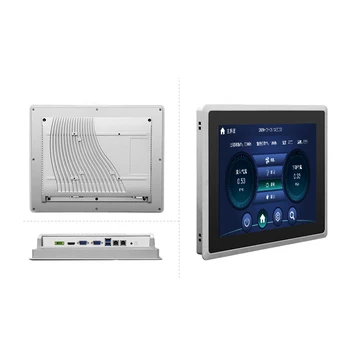 Senke full aluminum enclosure dual lan 1024x768 12 inch lcd display automation fanless industrial pc touchscreen