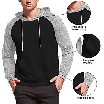 men's plus size sweatshirts custom logo pullover hooded 100% cotton polyester slim fit hoodies