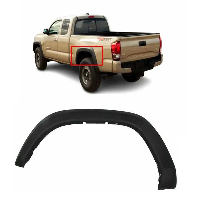 Saivis Rear Black Fender Flare Molding Trim rear Wheel eyebrow For 2016-2021 toyota Tacoma