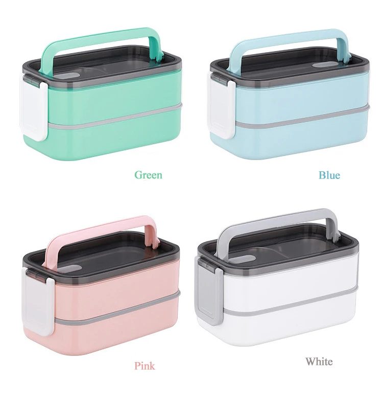 Microwave Safe Plastic Lunch Box 2 Tier Insulated Tiffin Bento