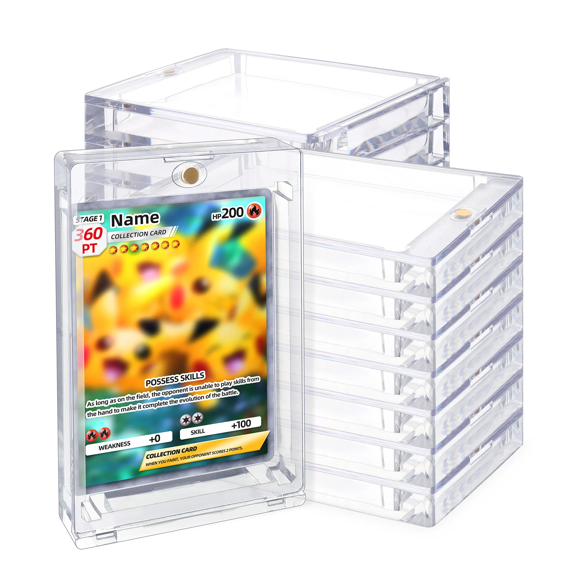 magnetic card holder with sleeve Wholesale 360PT Top Loaders Sport Trading Standard Sport Card Holder Cases The exterior dimensions are 2.925 inch x 4.345 inch x .320 inch 5-30Pcs Thick Magnetic Card Sleeve