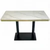 dessus blanc neige brillant + base en acier inoxydable noir