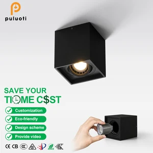 Modern 10W LED Spotlight Anti-Glare Square 24°Spot Light Fixtures Surface Mounted Gu10 Base Aluminum Lamp Body for Indoor Use