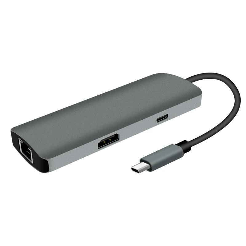 
Сетевой адаптер PD 7 в 1, USB 3,0 адаптер для TF, SD-карты, гигабитный сетевой порт, HD MI, блок питания PD power supply Charge 7 in 1 TF SD Card gigabit network port HD MI USB3.0 Adapter power USB Hub