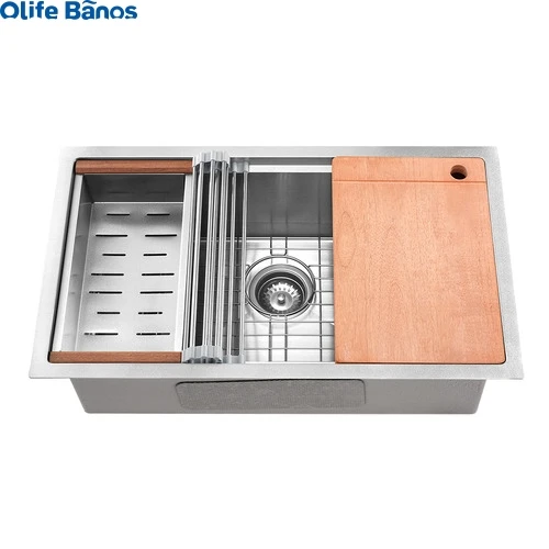 Olife Banos Black Gold Silver 750mm Single  Bowl Kitchen Sink Accessories 304 Stainless Steel Single Kitchen Sinks manufacture