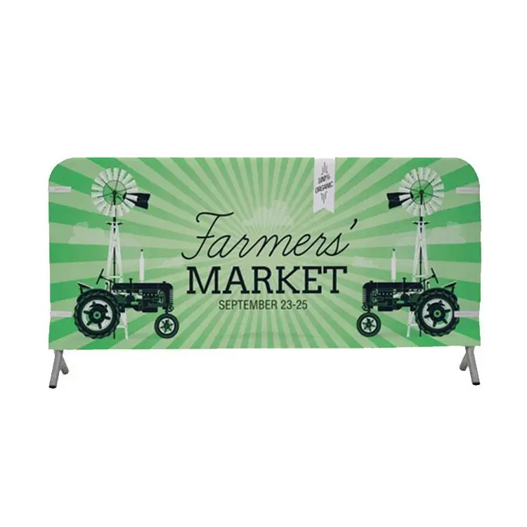 Printed Custom logo Crowd Control Mesh Pvc Vinyl Barricade Barrier Jacket Cover