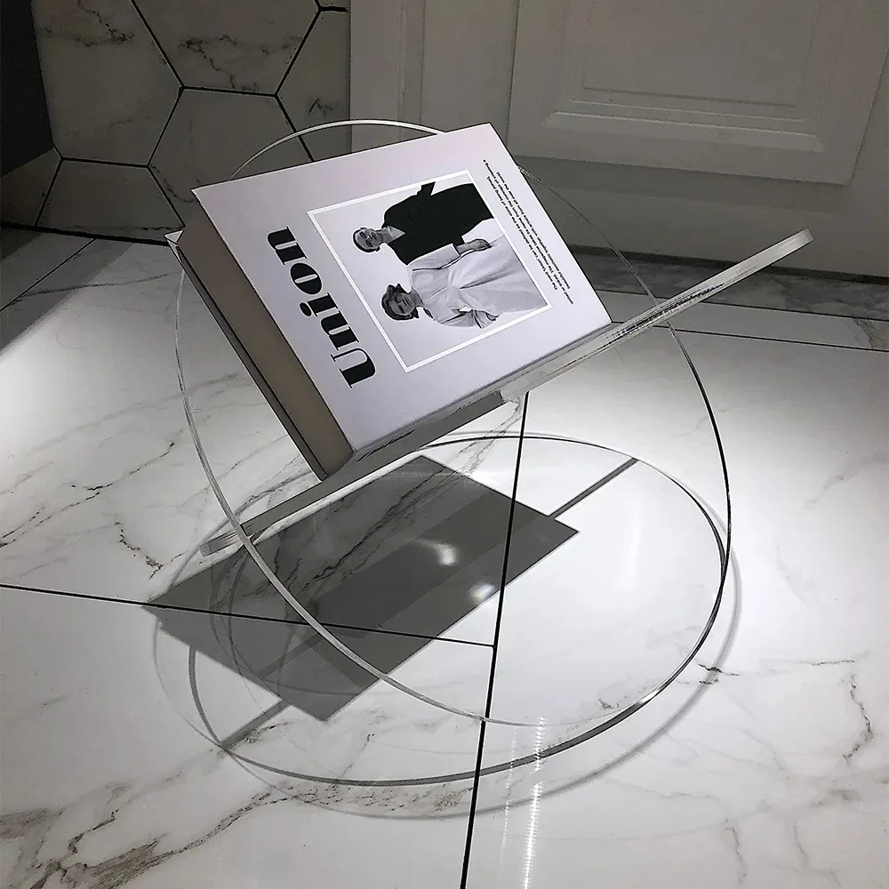 Modern Design Luxury Bookshelf Acrylic Perspex Magazine Rack Coffee ...