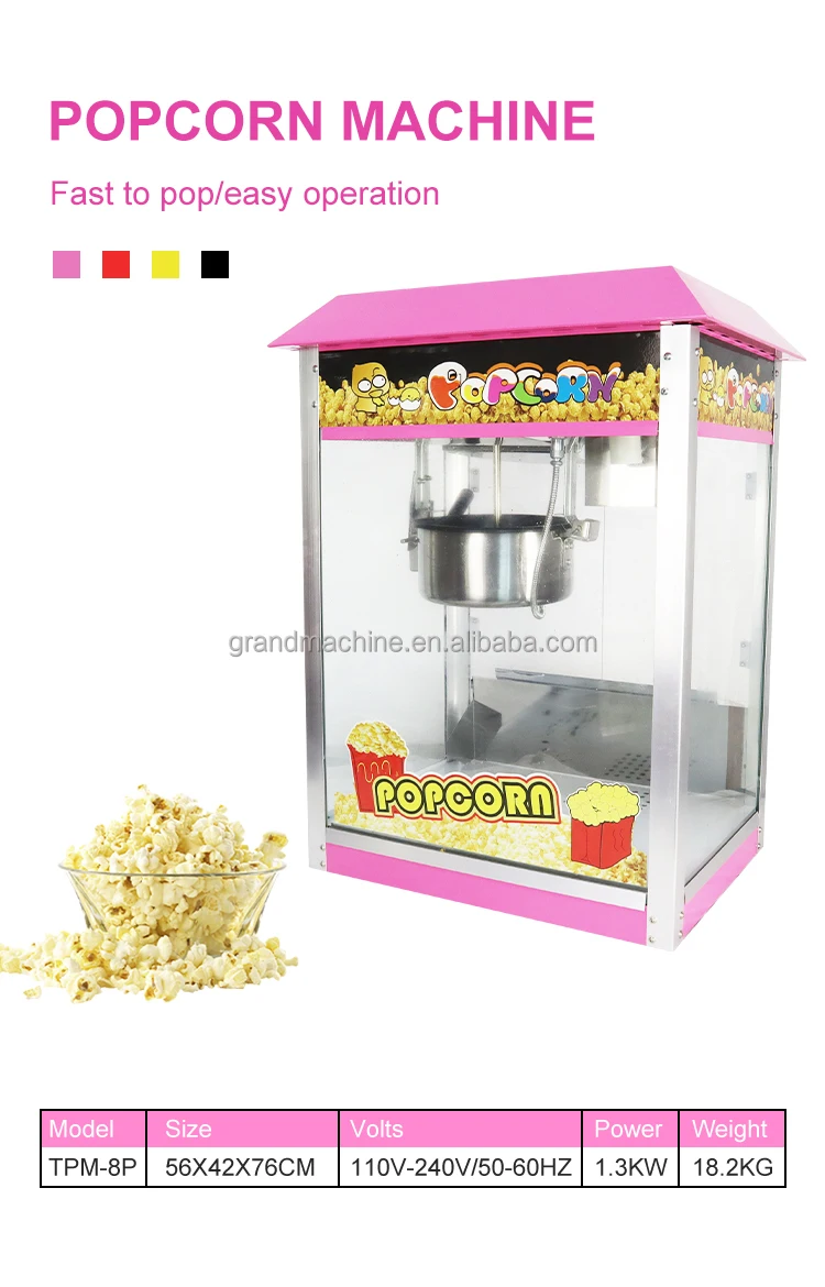 8Oz Table Top Commercial Electric Popcorn Makers  Industrial Caramel Popcorn Machine factory