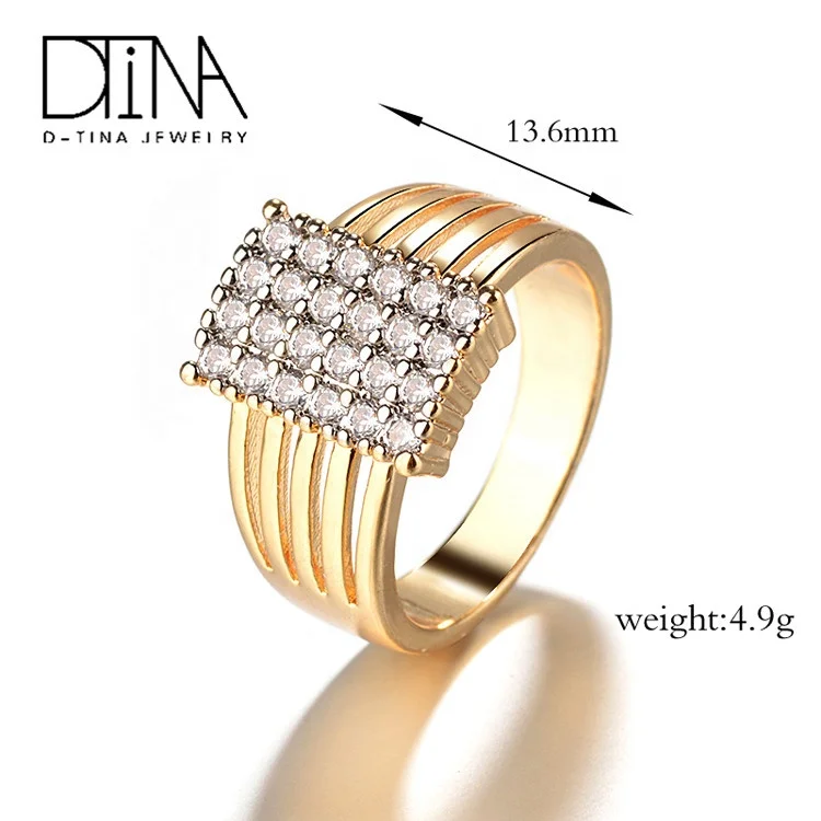 DTINA Trending Products 2018 Square Small CZ Stone Rings for