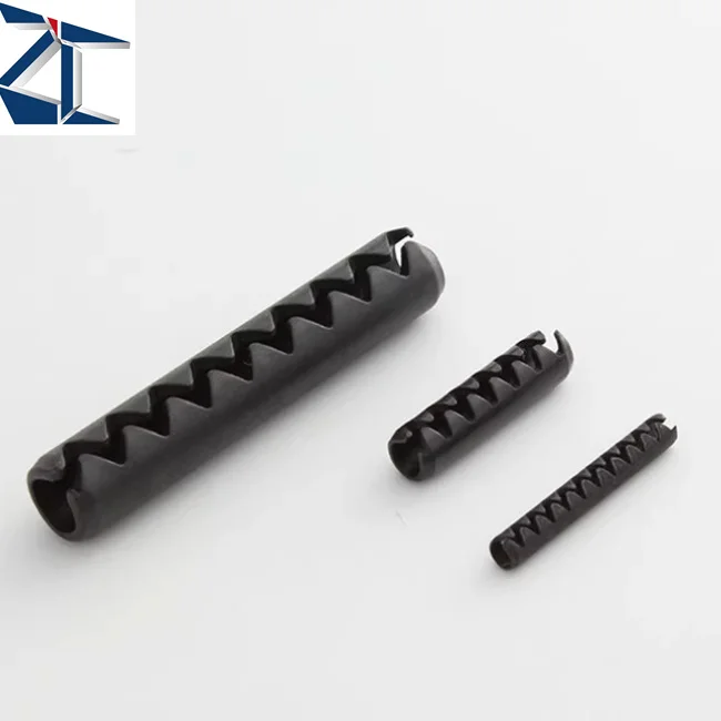 product customized high quality carbon steel spring steel 65mn heavy duty spring pins with serrated slot toothed spring pin-58